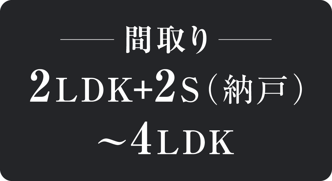 間取、2LDK+2S（納戸）、3LDK+S（納戸）、4LDK